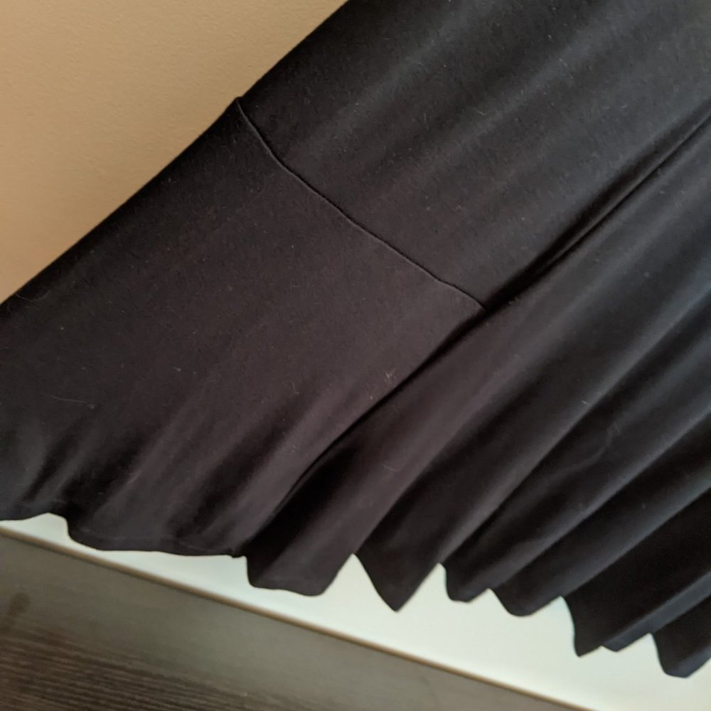 New Donna Rico Black knit low flared hem drop waist dress, size 2X - Picture 5 of 6